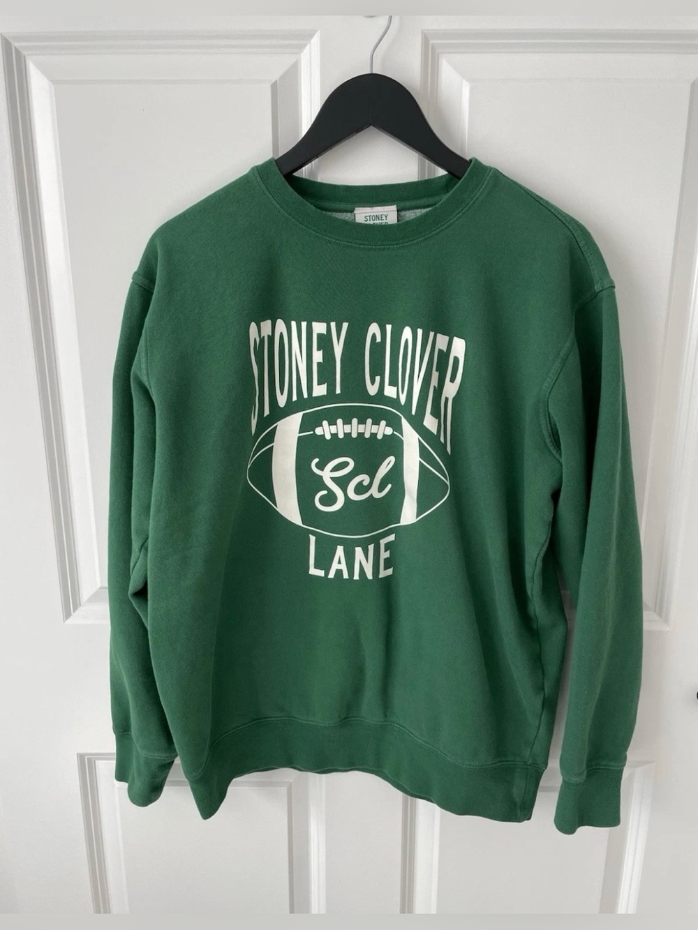 Stoney Clover Lane College Football Green Sweatshirt Women’s Size Small/ Medium